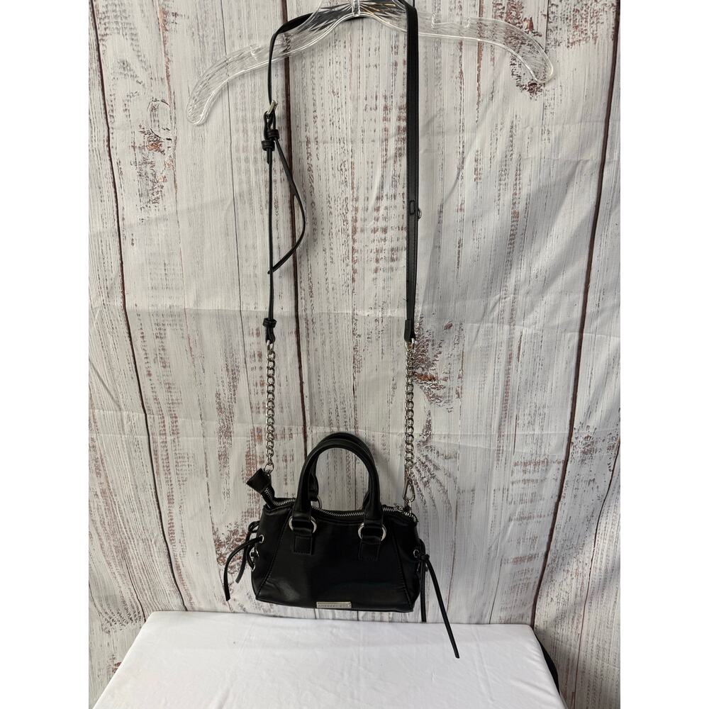 Black Mini Satchel Crossbody Bag Chain Strap by Madden Girl